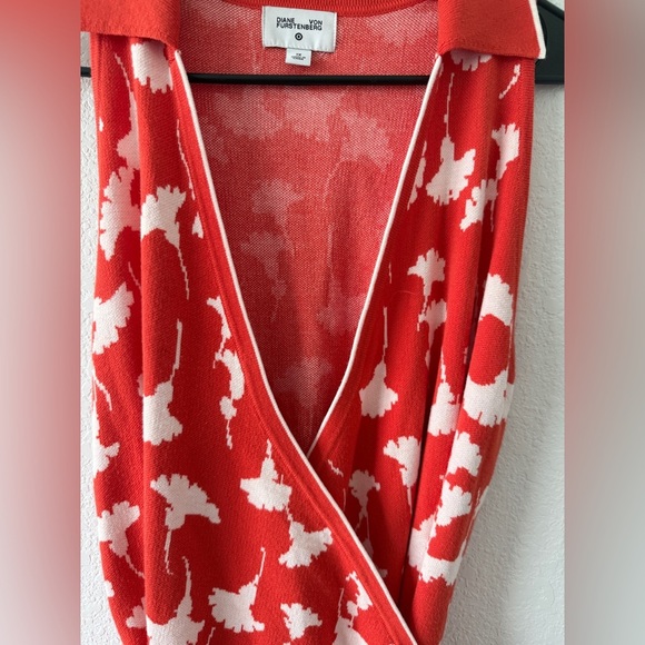 Orange and White Halter Wrap Dress - Picture 7 of 13